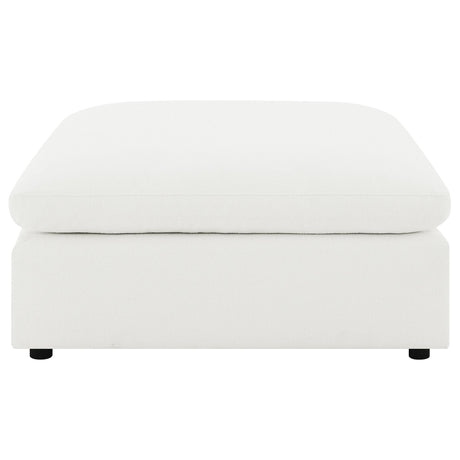 Raleigh Boucle Upholstered Ottoman Ivory 551753 - Ella Furniture