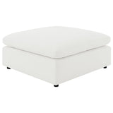 Raleigh Boucle Upholstered Ottoman Ivory 551753 - Ella Furniture