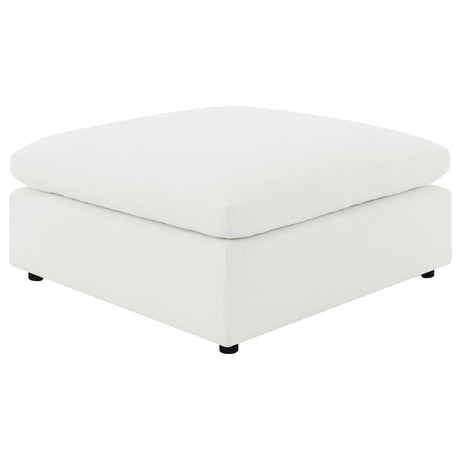 Raleigh Boucle Upholstered Ottoman Ivory 551753 - Ella Furniture