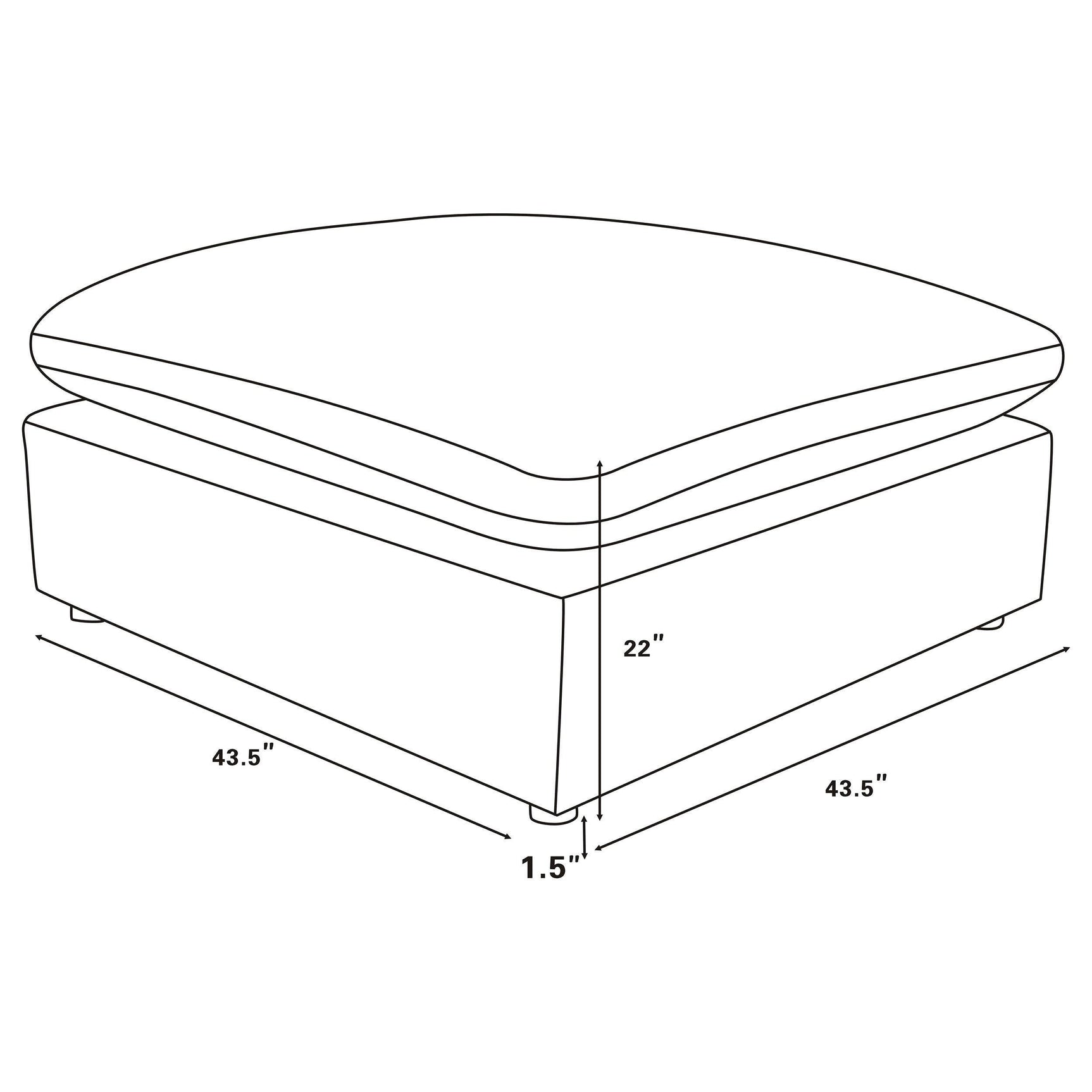 Raleigh Boucle Upholstered Ottoman Ivory 551753 - Ella Furniture
