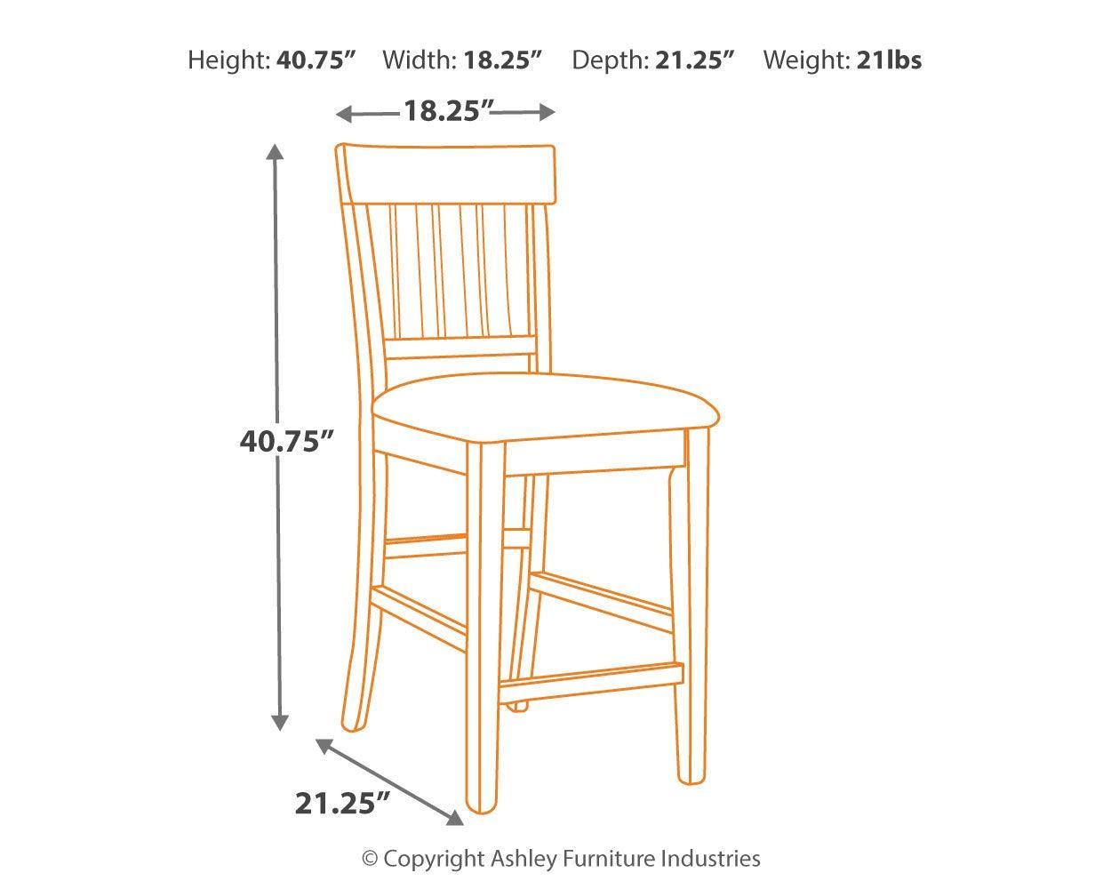 Ralene Medium Brown 2-Piece Bar Stool - Ella Furniture
