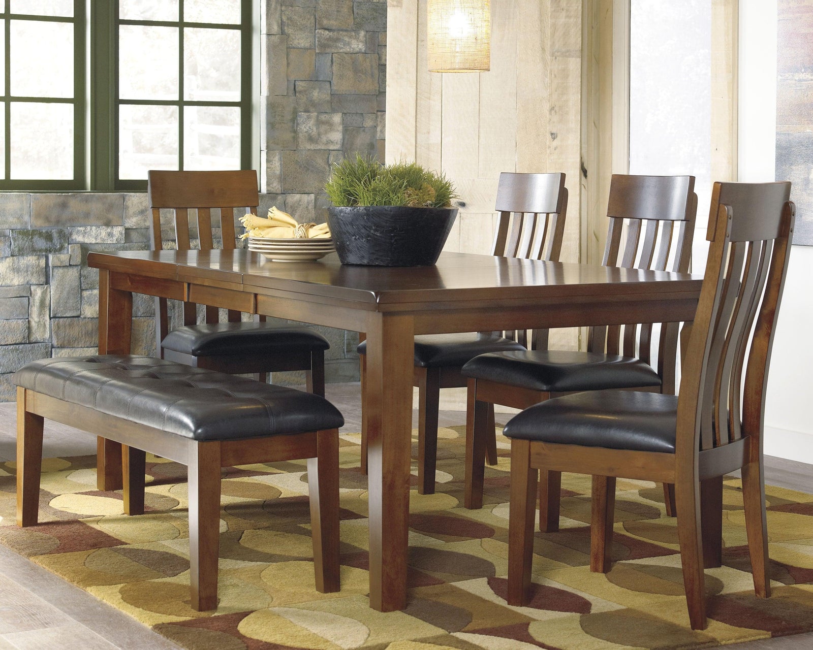 Ralene Medium Brown Rectangular Dining Room Set - Ella Furniture