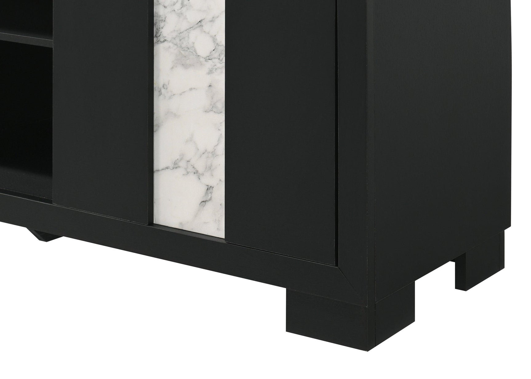 Rangley Black Modern Contemporary Solid Wood Marble 2-Drawers Nightstand - Ella Furniture