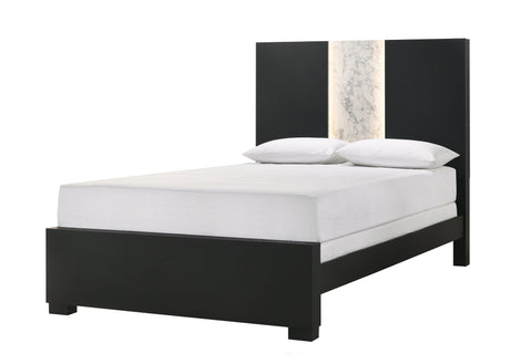 Rangley Black Modern Contemporary Solid Wood Marble 6-Drawers Dresser - Ella Furniture