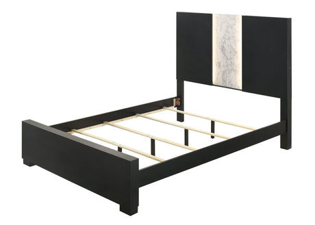 Rangley Black Modern Contemporary Solid Wood Marble 6-Drawers Dresser - Ella Furniture