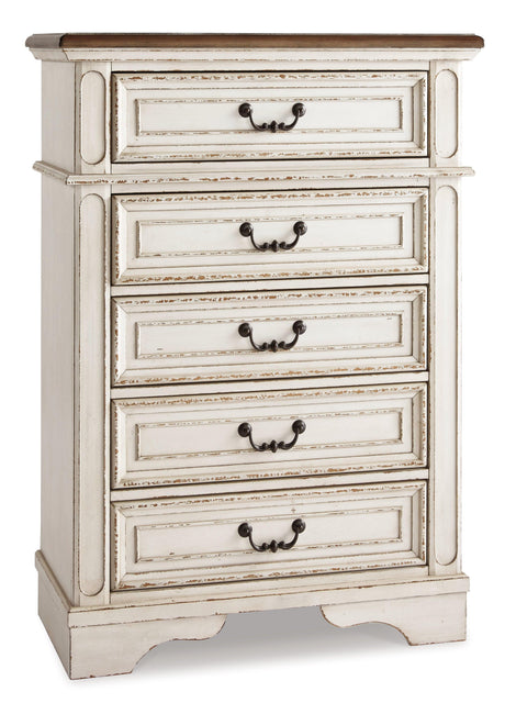 Realyn Chipped White Panel Bedroom Set - Ella Furniture