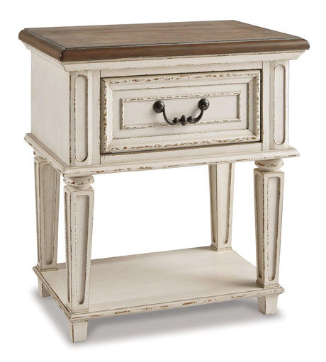 Realyn Chipped White Panel Bedroom Set - Ella Furniture