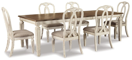 Realyn Chipped White Rectangular Dining Room Set - Ella Furniture