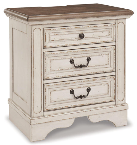 Realyn Chipped White Upholstered Panel Bedroom Set - Ella Furniture