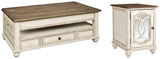 Realyn White/brown Coffee Table With 1 End Table PKG008635 - T523-9 | T743-7 - Ella Furniture