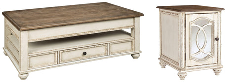 Realyn White/brown Coffee Table With 1 End Table PKG008635 - T523-9 | T743-7 - Ella Furniture