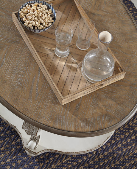 Realyn White/brown Coffee Table With 1 End Table PKG008636 - T743-0 | T743-6 - Ella Furniture