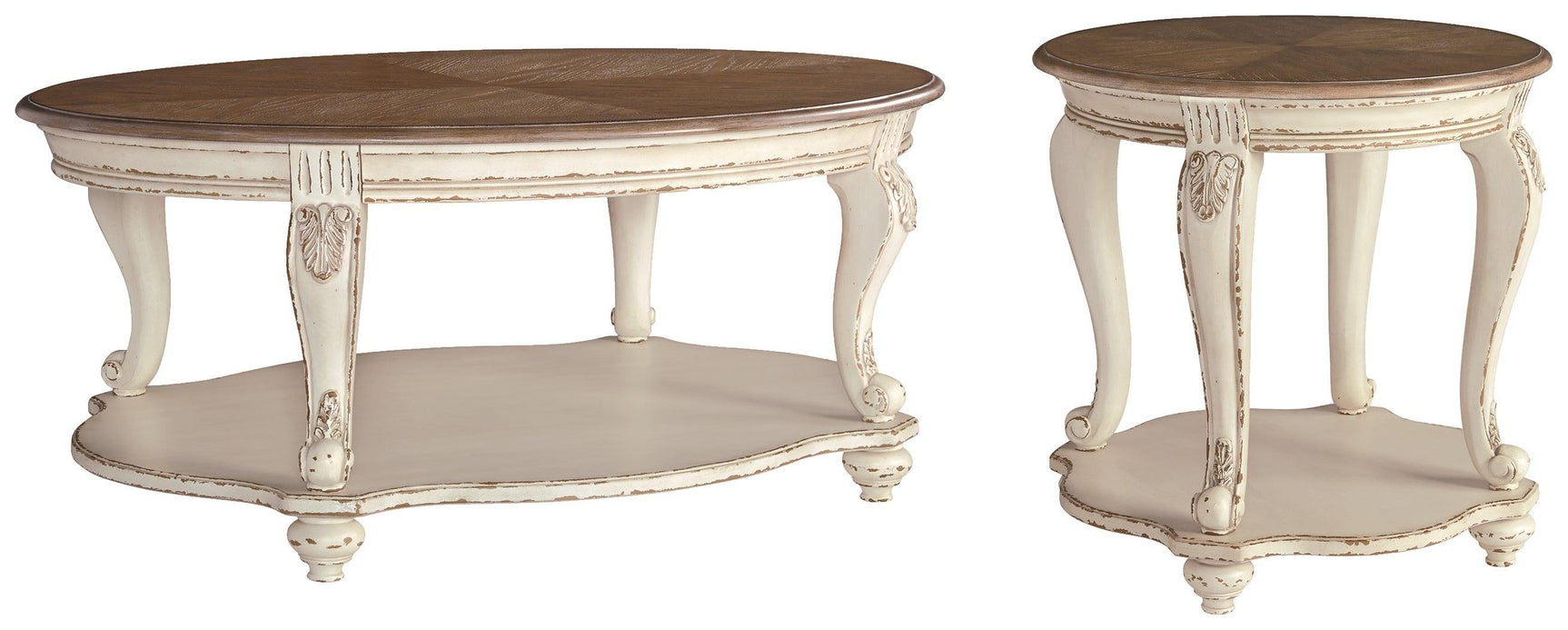 Realyn White/brown Coffee Table With 1 End Table PKG008636 - T743-0 | T743-6 - Ella Furniture