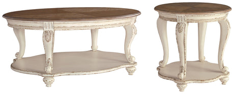 Realyn White/brown Coffee Table With 1 End Table PKG008636 - T743-0 | T743-6 - Ella Furniture