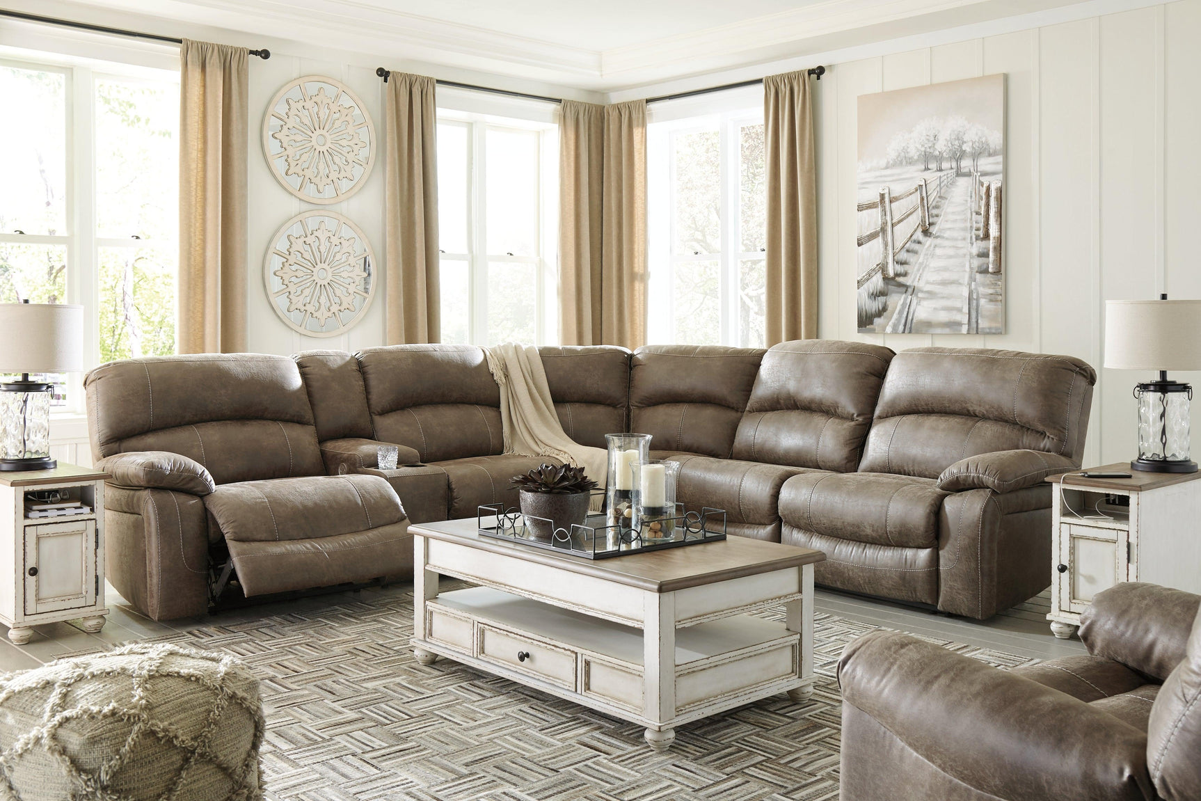 Realyn White/brown Coffee Table With 2 End Tables PKG007226 - T523-9 | T523-7 | T523-7 - Ella Furniture