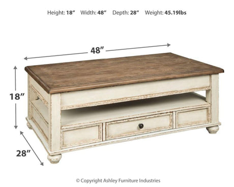 Realyn White/brown Coffee Table With 2 End Tables PKG007226 - T523-9 | T523-7 | T523-7 - Ella Furniture
