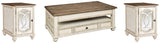Realyn White/brown Coffee Table With 2 End Tables PKG008592 - T523-9 | T743-7 | T743-7 - Ella Furniture