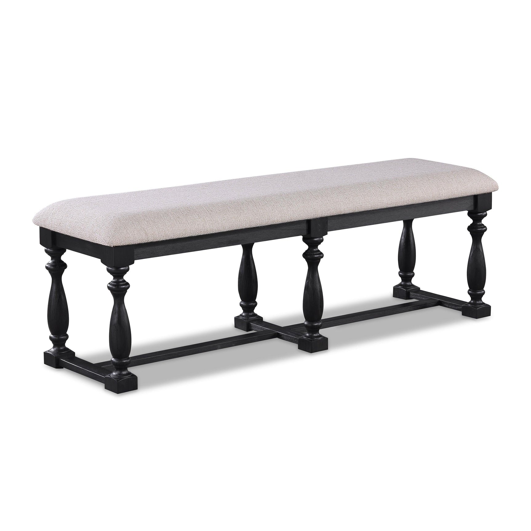 Regent Charcoal/Gray Modern Solid Wood Fabric Upholstered Dining Room Set - Ella Furniture