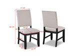 Regent Charcoal/Gray Modern Solid Wood Fabric Upholstered Dining Room Set - Ella Furniture