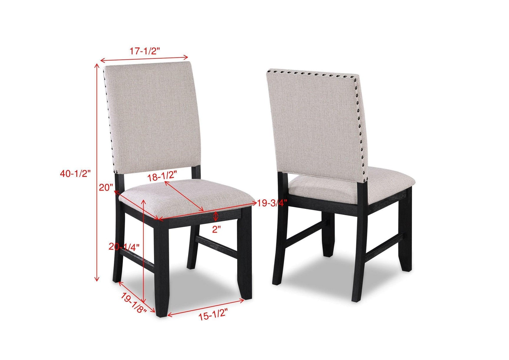 Regent Charcoal/Gray Modern Solid Wood Fabric Upholstered Dining Room Set - Ella Furniture