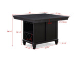 Regent Charcoal/White Solid Wood Fabric Upholstered Counter Height Dining Room Set - Ella Furniture