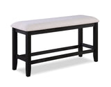 Regent Charcoal/White Solid Wood Fabric Upholstered Counter Height Dining Room Set - Ella Furniture