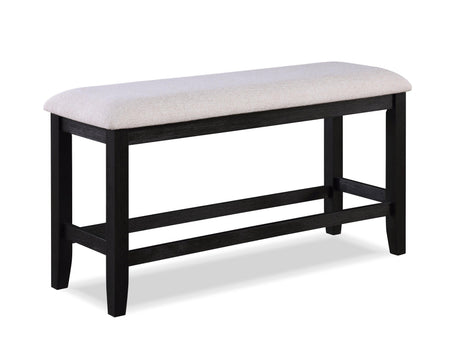Regent Charcoal/White Solid Wood Fabric Upholstered Counter Height Dining Room Set - Ella Furniture