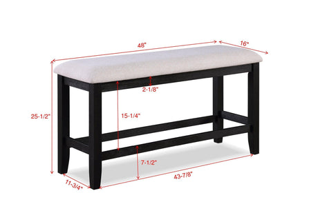 Regent Charcoal/White Solid Wood Fabric Upholstered Counter Height Dining Room Set - Ella Furniture