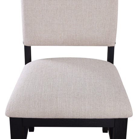 Regent Charcoal/White Solid Wood Fabric Upholstered Counter Height Dining Room Set - Ella Furniture