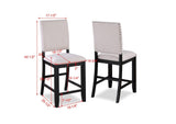Regent Charcoal/White Solid Wood Fabric Upholstered Counter Height Dining Room Set - Ella Furniture