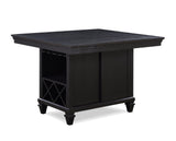 Regent Charcoal/White Solid Wood Fabric Upholstered Counter Height Dining Room Set - Ella Furniture