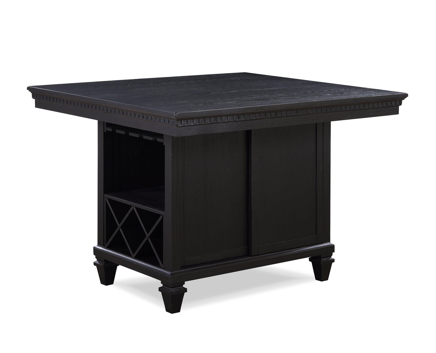 Regent Charcoal/White Solid Wood Fabric Upholstered Counter Height Dining Room Set - Ella Furniture