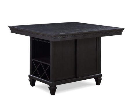 Regent Charcoal/White Solid Wood Fabric Upholstered Counter Height Dining Room Set - Ella Furniture