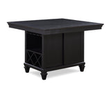 Regent Charcoal/White Solid Wood Fabric Upholstered Counter Height Dining Room Set - Ella Furniture