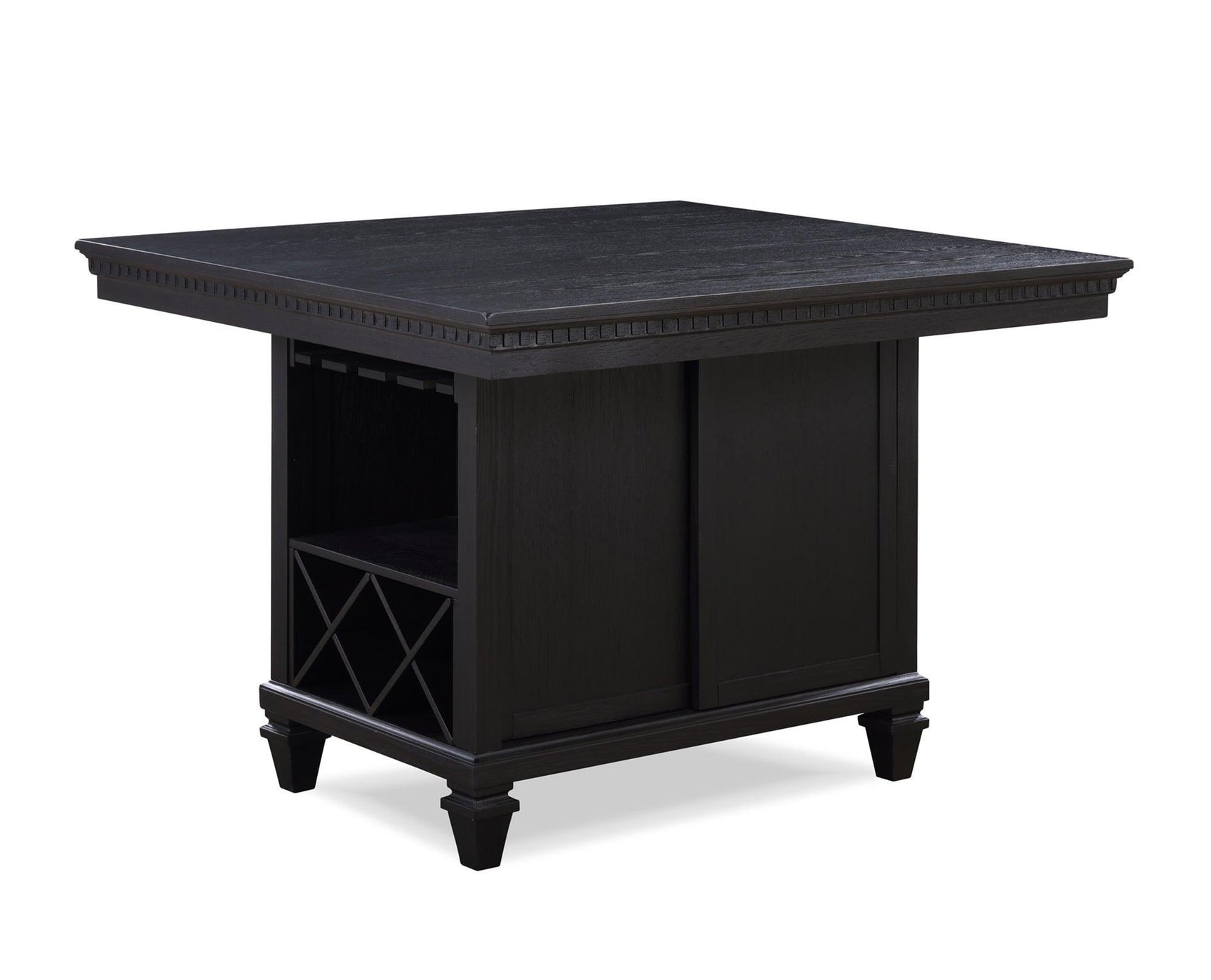 Regent Charcoal/White Solid Wood Fabric Upholstered Counter Height Dining Room Set - Ella Furniture