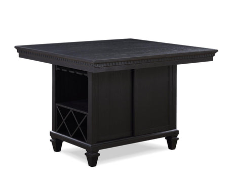 Regent Charcoal/White Solid Wood Fabric Upholstered Counter Height Dining Room Set - Ella Furniture
