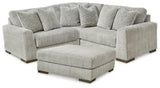 Regent Pewter Park 3-Piece Sectional With Ottoman PKG013001 - 14404S1 | 1440408 - Ella Furniture