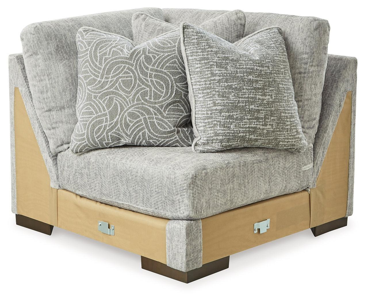 Regent Pewter Park 3-Piece Sectional With Ottoman PKG013001 - 14404S1 | 1440408 - Ella Furniture