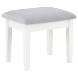 Regina 3-Piece Makeup Vanity Table Set Hollywood Lighting White And Mirror 930245 - Ella Furniture