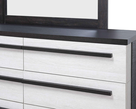 Remington Black/White Modern Contemporary Solid Wood And Veneers King Bed - Ella Furniture