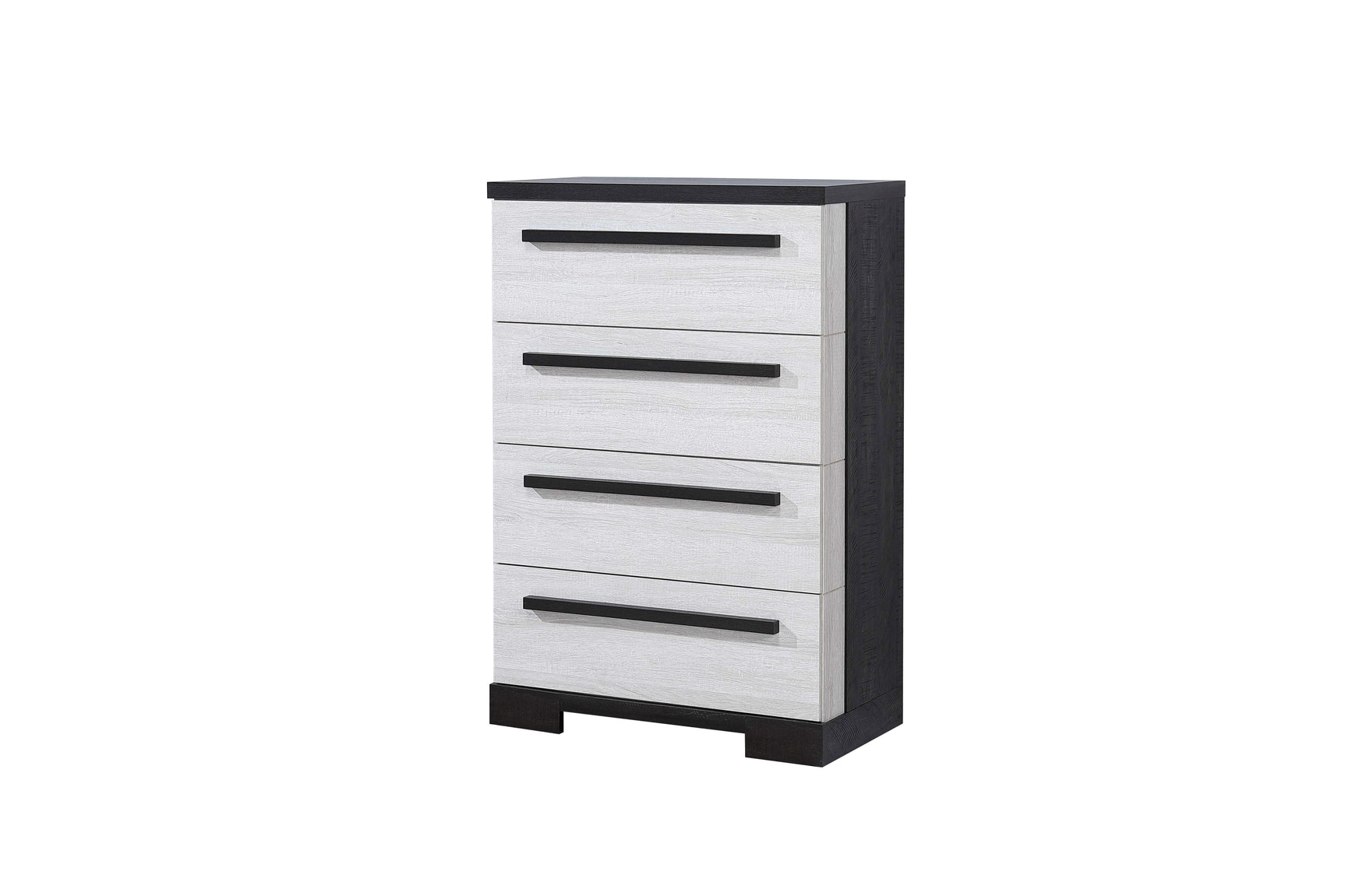 Remington Chalk/Ebony Modern Contemporary Solid Wood And Veneers 2-Drawers Nightstand - Ella Furniture