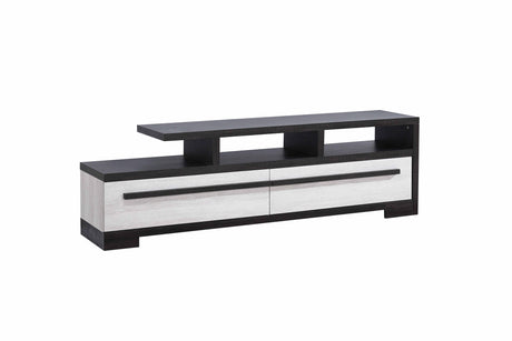 Remington Chalk/Ebony Modern Contemporary Solid Wood And Veneers 2-Drawers Nightstand - Ella Furniture