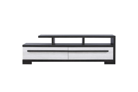 Remington Chalk/Ebony Modern Contemporary Solid Wood And Veneers 2-Drawers Nightstand - Ella Furniture