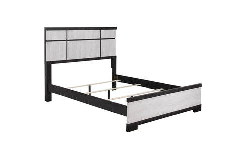 Remington Chalk/Ebony Modern Contemporary Solid Wood And Veneers 5-Drawers Chest - Ella Furniture