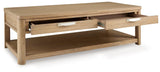 Rencott Light Brown Coffee Table - Ella Furniture