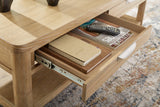 Rencott Light Brown Coffee Table - Ella Furniture