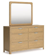 Rencott Light Brown Dresser And Mirror - Ella Furniture