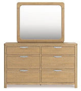 Rencott Light Brown Dresser And Mirror - Ella Furniture