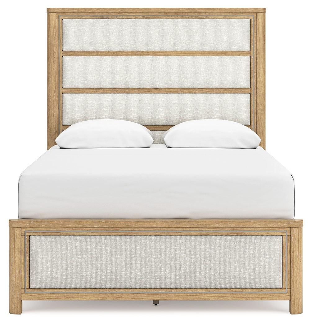 Rencott Light Brown Queen Upholstered Bed - Ella Furniture