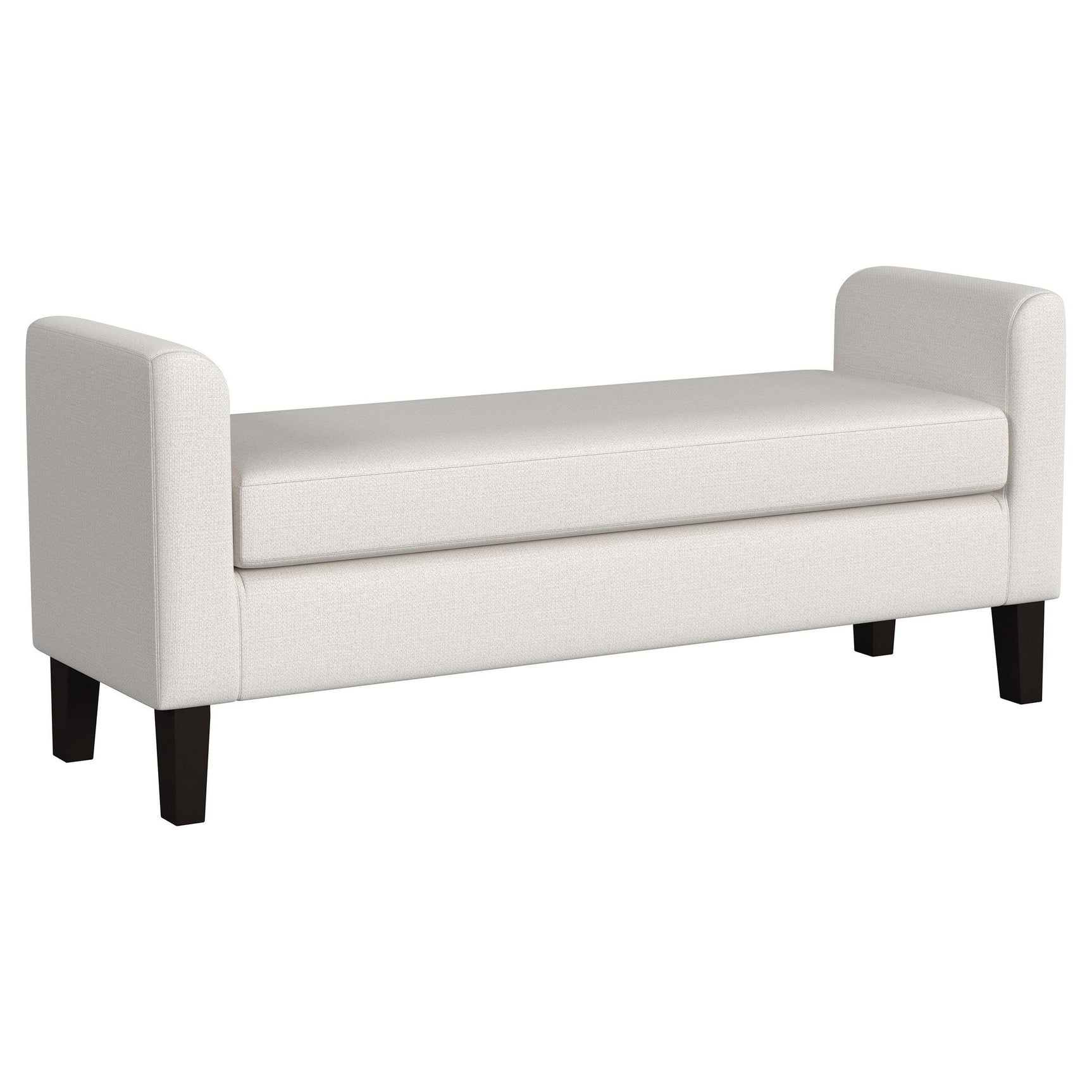 Rex Fabric Upholstered Accent Bench with Armrests Vanilla 910260 - Ella Furniture